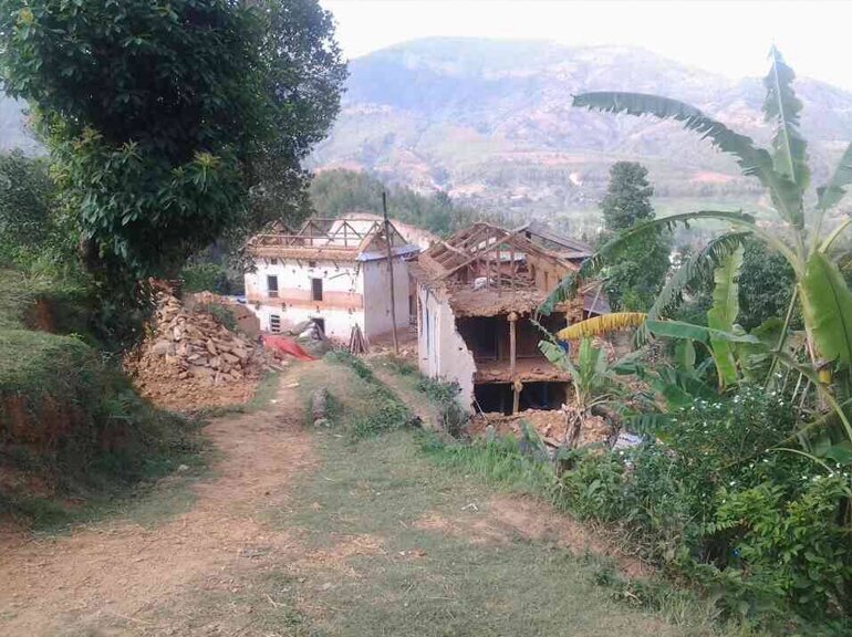 Providing Tin Roof to residents of Taple village